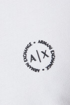 تي شيرت بولو قطن مطاطي بشعار الماركة بتصميم دائري